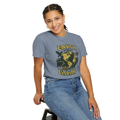 Earth Belongs to Everyone Earth Day Tee | Conservation Art Shirt | Wildlife Gift