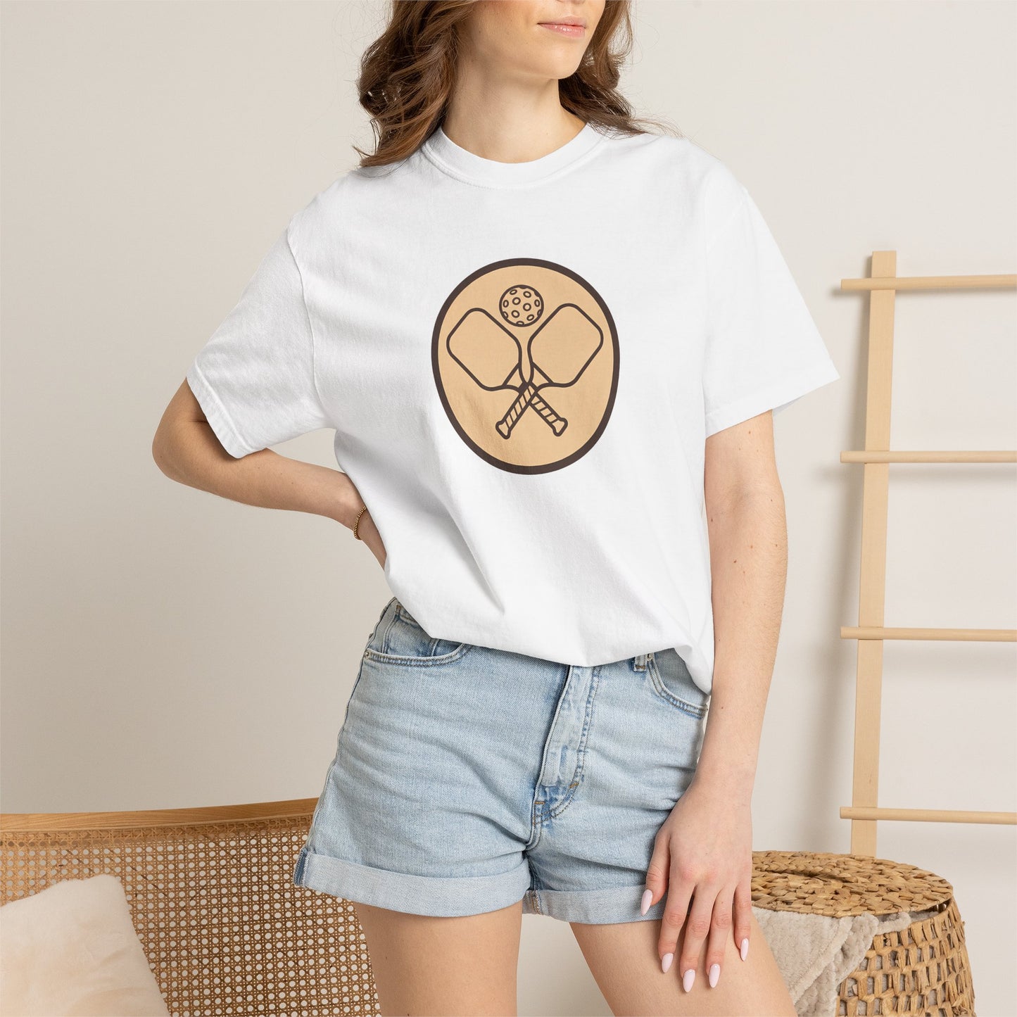 Vintage Pickleball Badge Tee Pickler Crest Minimalist Unisex Shirt