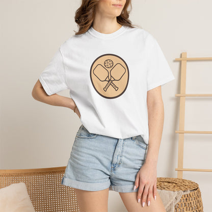 Vintage Pickleball Badge Tee Pickler Crest Minimalist Unisex Shirt