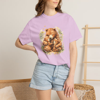 Mother Bear and Cubs Watercolor Tee | Wildlife Art Shirt | Mother Nature Gift | Unisex