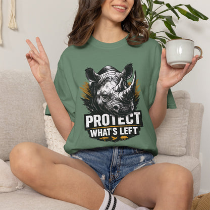 Black Rhino Conservation Tee | Protect What's Left | Endangered Species Shirt | Unisex