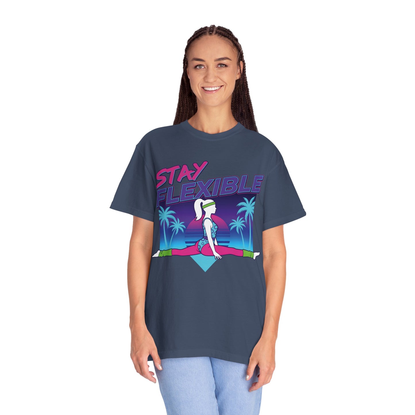 Stay Flexible Retro 80s Splits Aerobics Tee | Vintage Gym Shirt Women