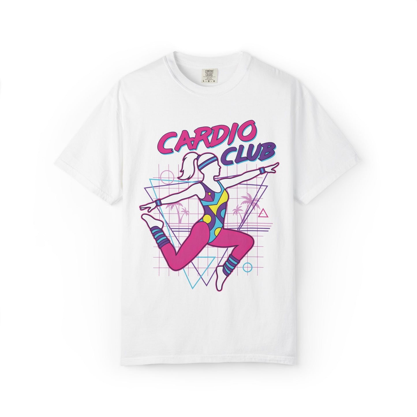 Cardio Club Retro 80s Grid Aerobics Graphic Tee | Vintage Gym Shirt Women
