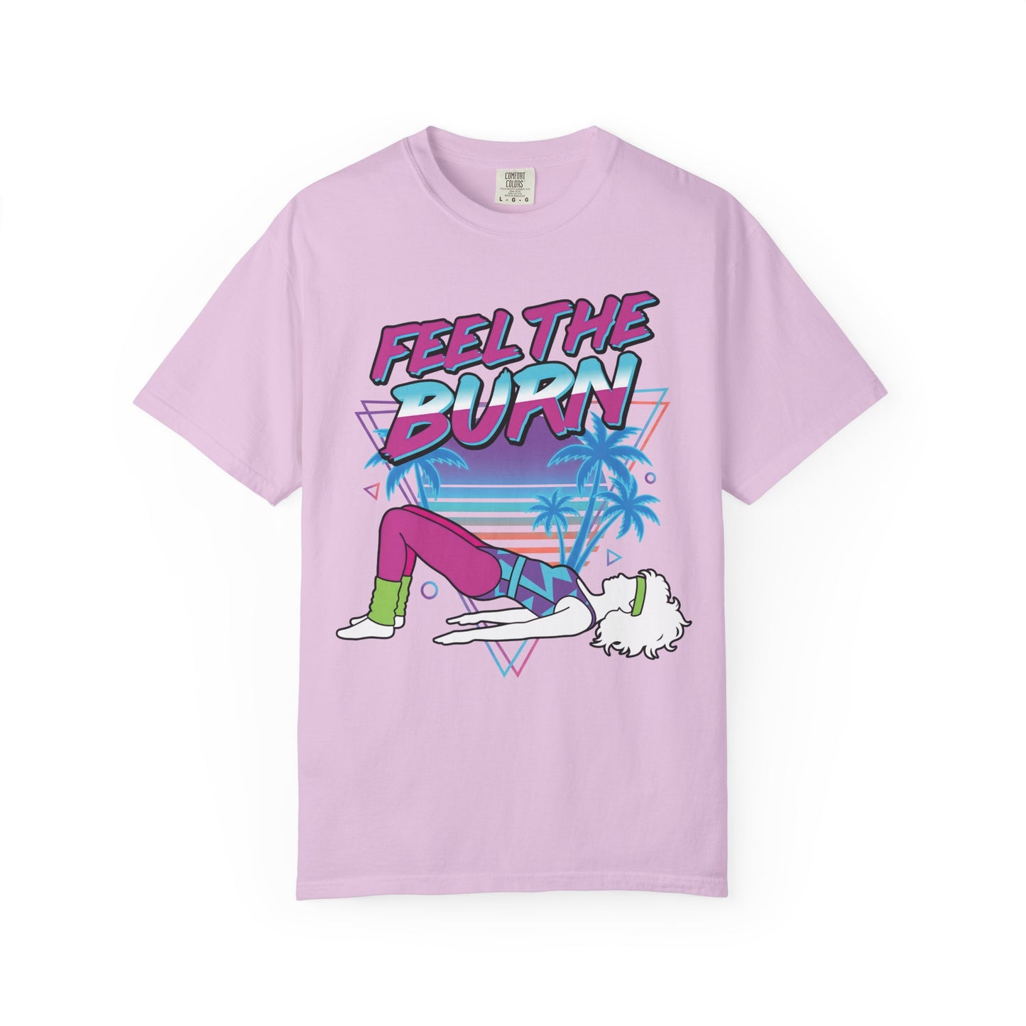 Feel the Burn Neon 80s Aerobics Graphic Tee | Retro Workout Shirt Women