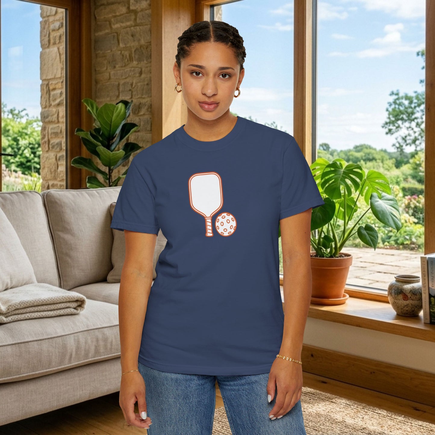 Pickleball Paddle And Ball Icon Tee Minimalist Pickler Unisex T-Shirt