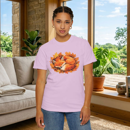 Sleeping Fox Watercolor Graphic Tee | Cozy Woodland Animal Shirt | Nature Lover Gift