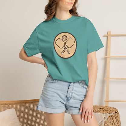 Vintage Pickleball Badge Tee Pickler Crest Minimalist Unisex Shirt