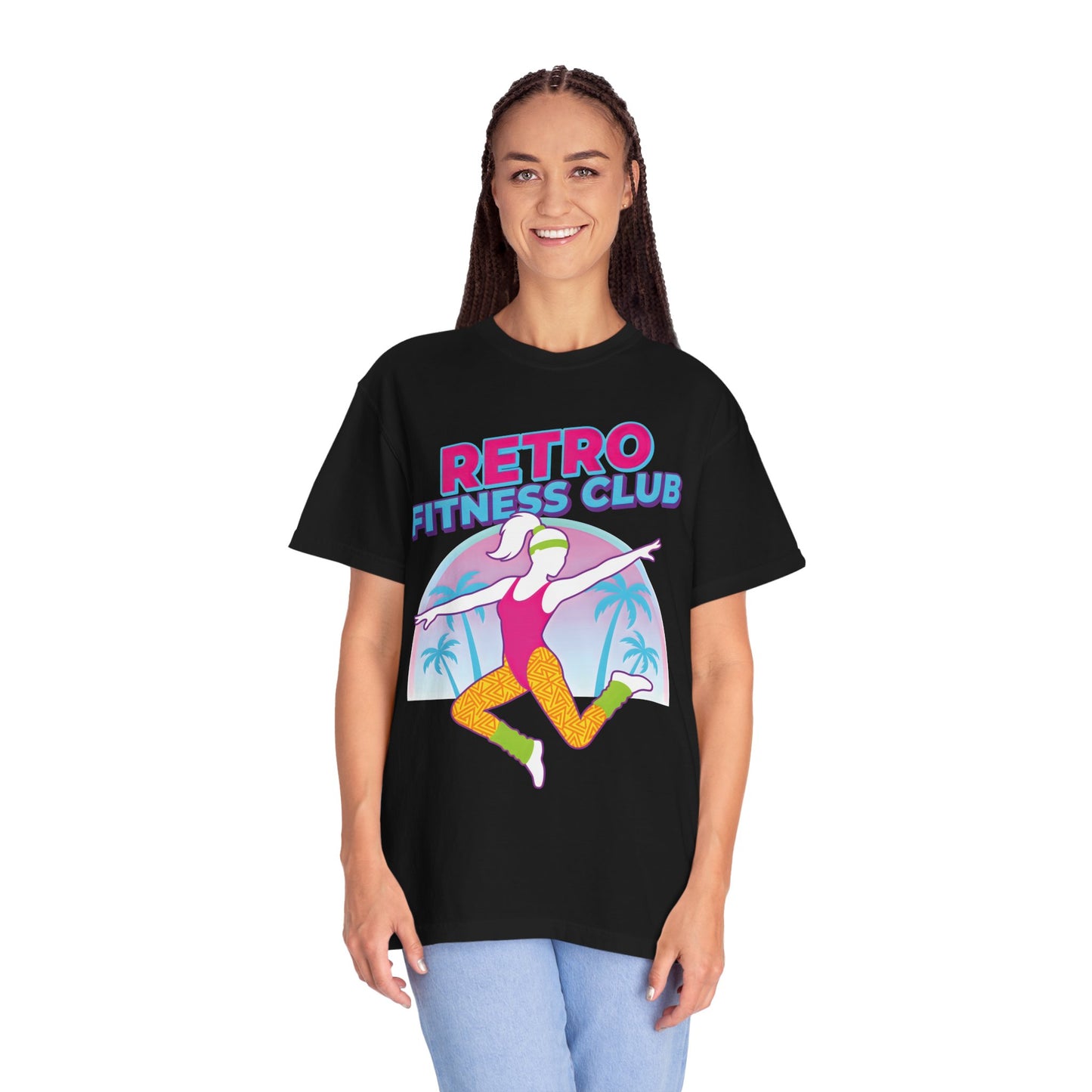 Retro Fitness Club 80s Aerobics Graphic Tee | Vintage Gym Shirt Women