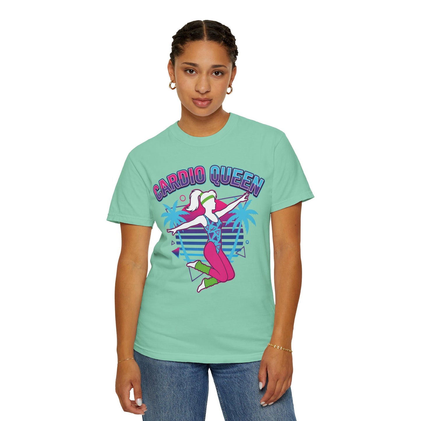 Cardio Queen Retro 80s Aerobics Graphic Tee | Vintage Workout Shirt Women