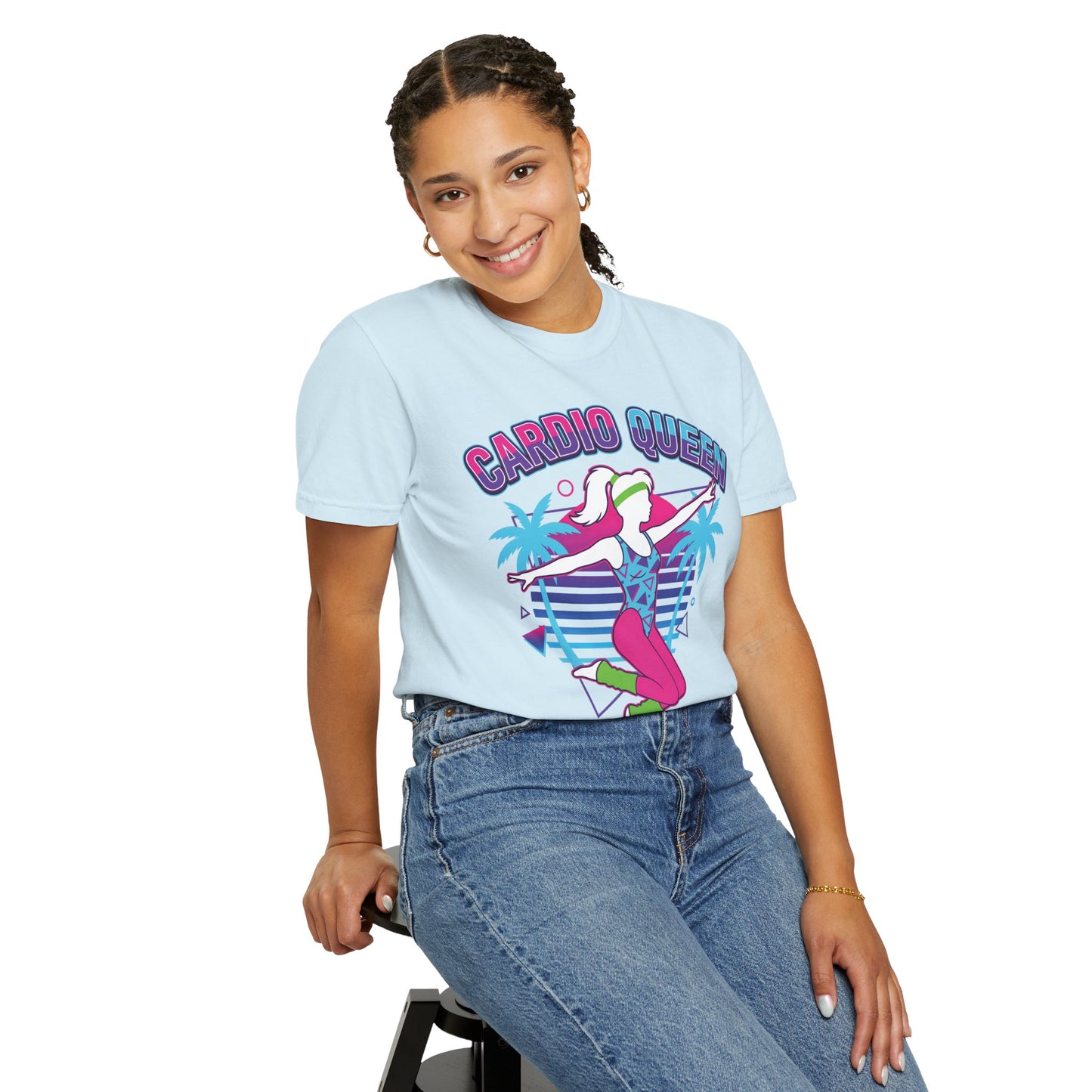 Cardio Queen Retro 80s Aerobics Graphic Tee | Vintage Workout Shirt Women