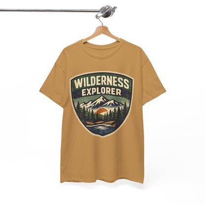Wilderness Explorer Shield badge Tee | Retro Outdoor Adventure design | Hiking