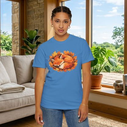 Sleeping Fox Watercolor Graphic Tee | Cozy Woodland Animal Shirt | Nature Lover Gift