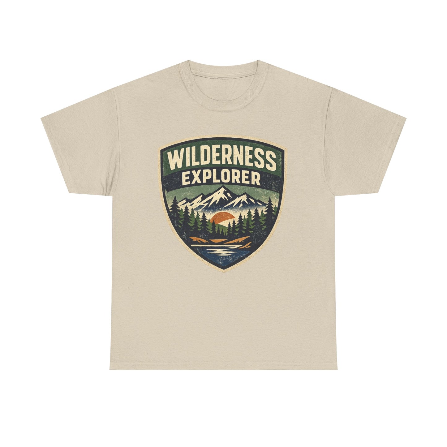 Wilderness Explorer Shield badge Tee | Retro Outdoor Adventure design | Hiking