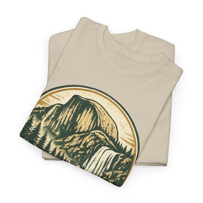 Great Outdoors Retro Badge Tee | Yosemite Half Dome Graphic Shirt | Camping Gift