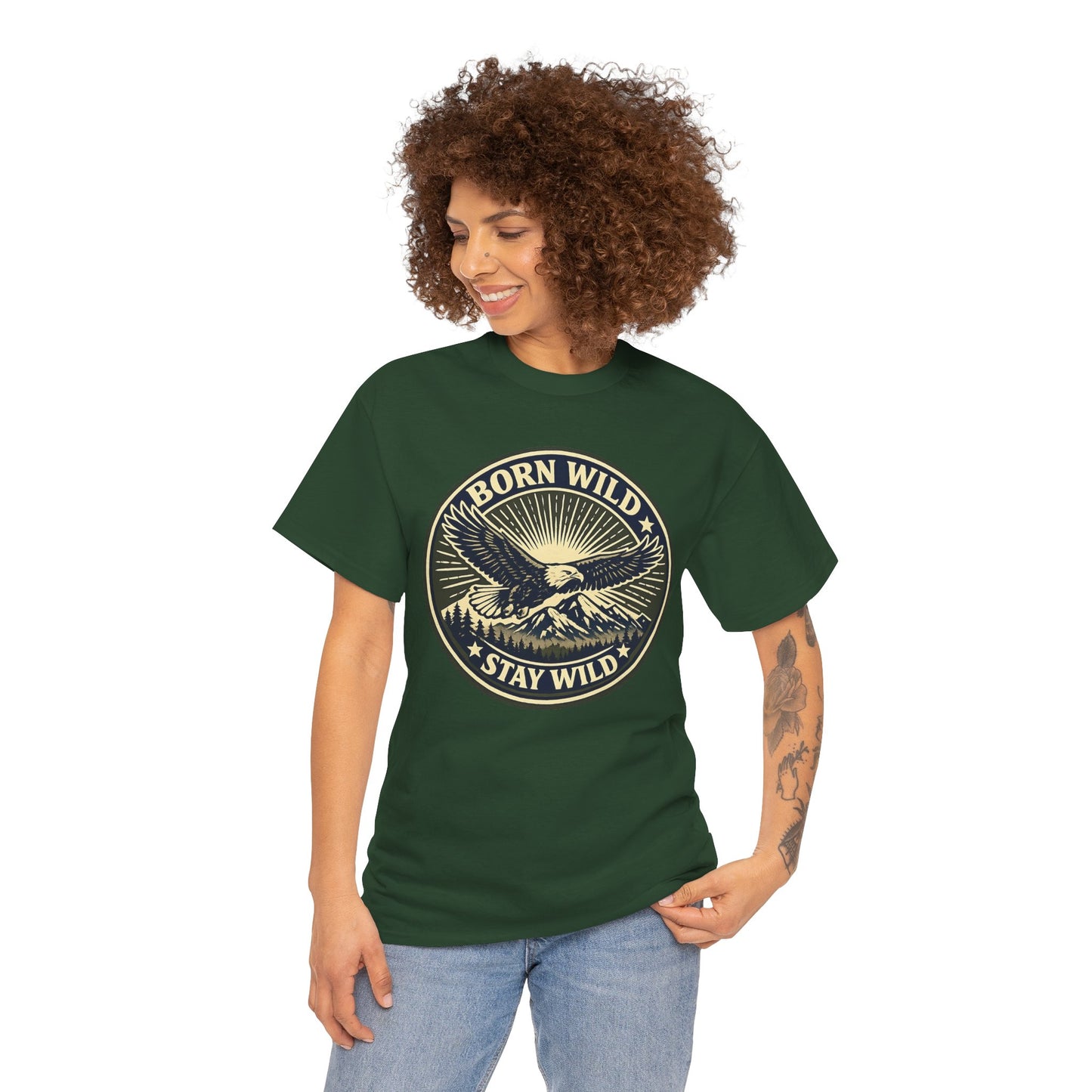 Eagle Ranger Patch Graphic Tee | Mid-Century Outdoor Shirt | Born Wild Stay Wild Unisex