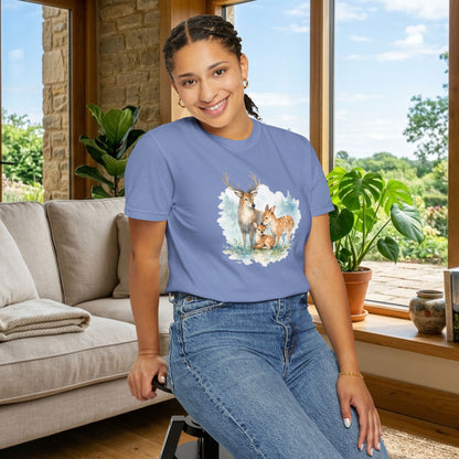 Watercolor Deer Family Tee | Forest Wildlife Art Shirt | Nature Lover Gift | Unisex