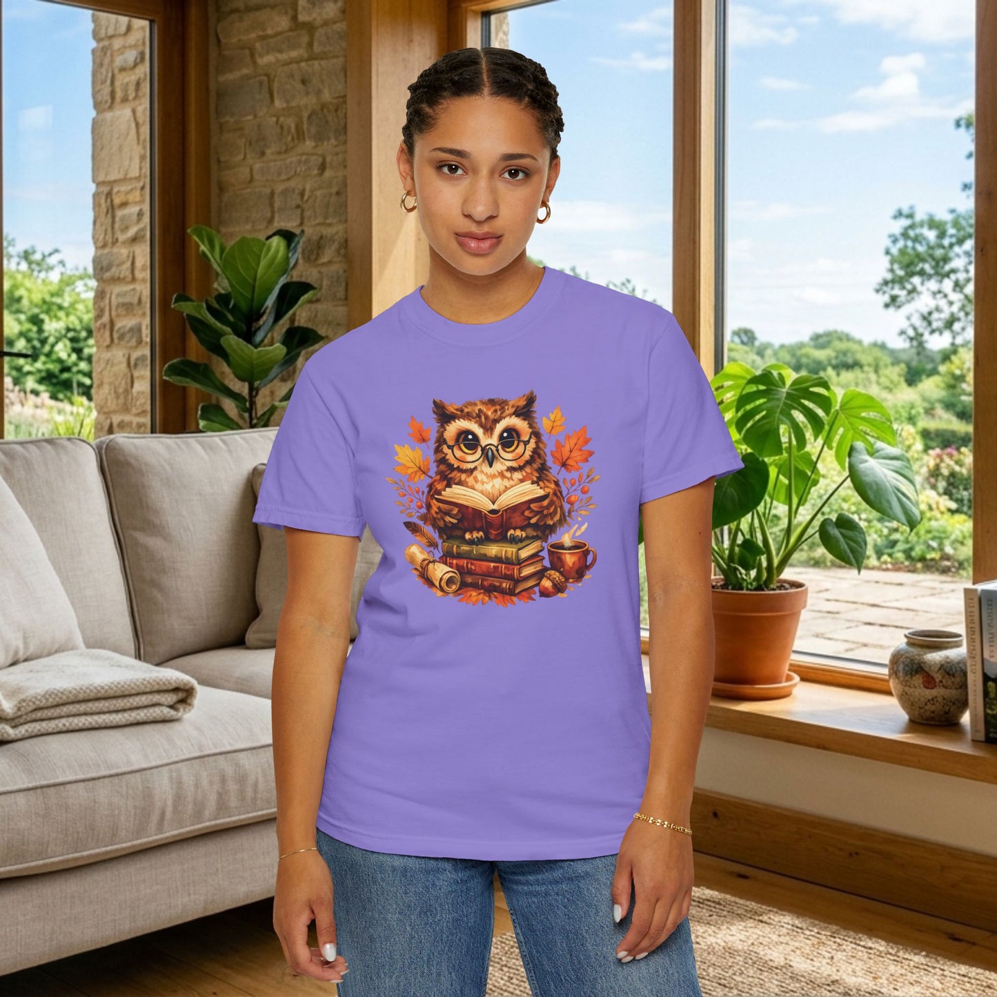 Wise Owl Watercolor Humor Tee | Book Lover Nature Shirt | Whimsical Wildlife Gift