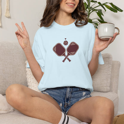 Pickleball Heart Icon Tee Pickler Love Minimalist Graphic Unisex Shirt