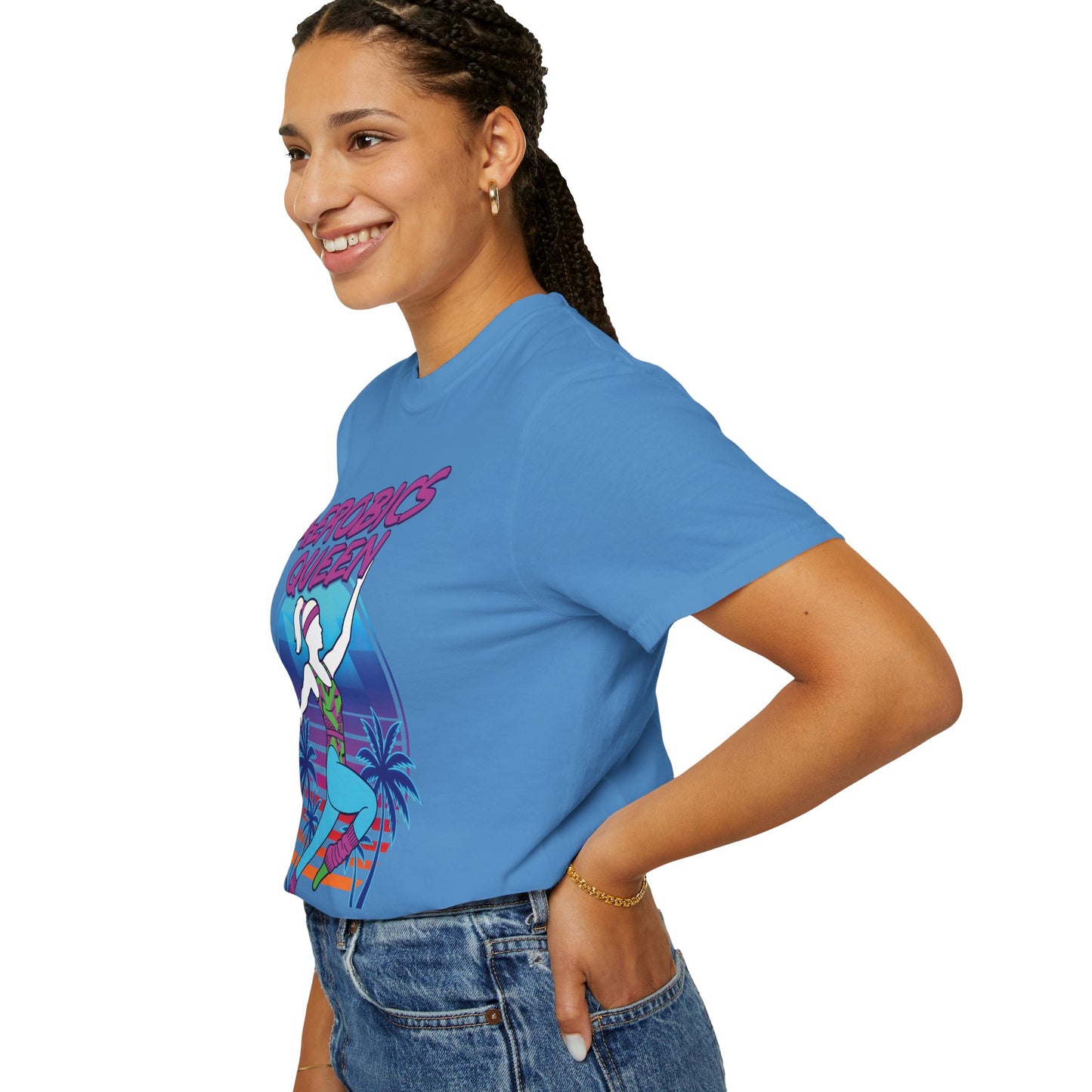 Aerobics Queen Retro 80s Dance Graphic Tee | Vintage Workout Shirt Women