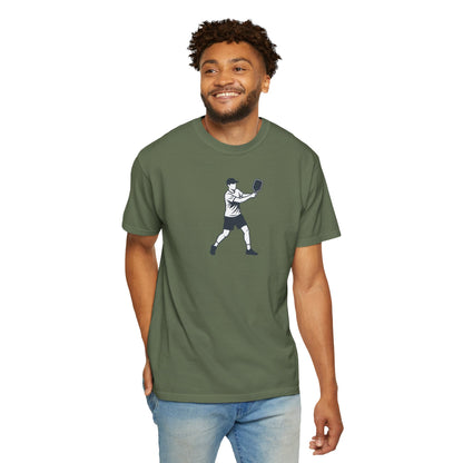 Pickleball Player Silhouette Tee Pickler Minimalist Men's Graphic Shirt