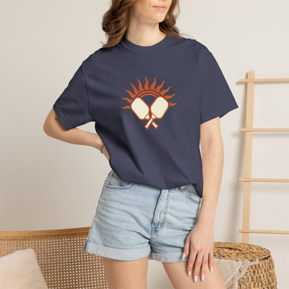 Pickleball Sun Badge Tee Pickler Vintage Minimalist Unisex Shirt