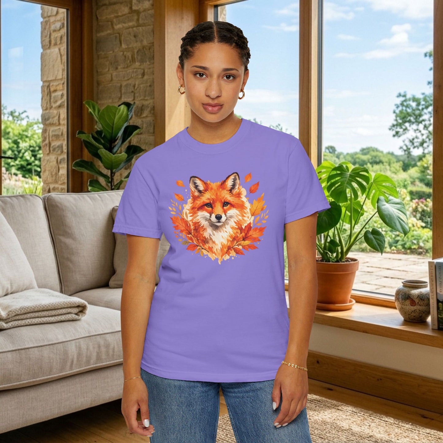 Watercolor Fox Graphic Tee | Autumn Wildlife Art Shirt | Nature Lover Gift | Unisex