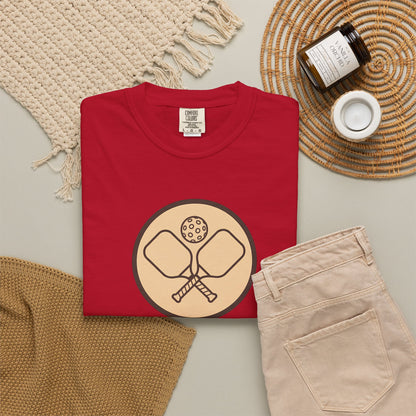 Vintage Pickleball Badge Tee Pickler Crest Minimalist Unisex Shirt