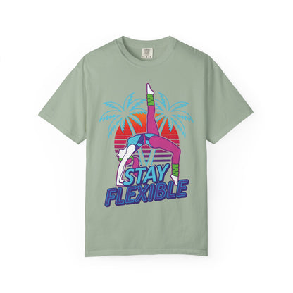 Stay Flexible Retro 80s Backbend Graphic Tee | Vintage Workout Shirt Women