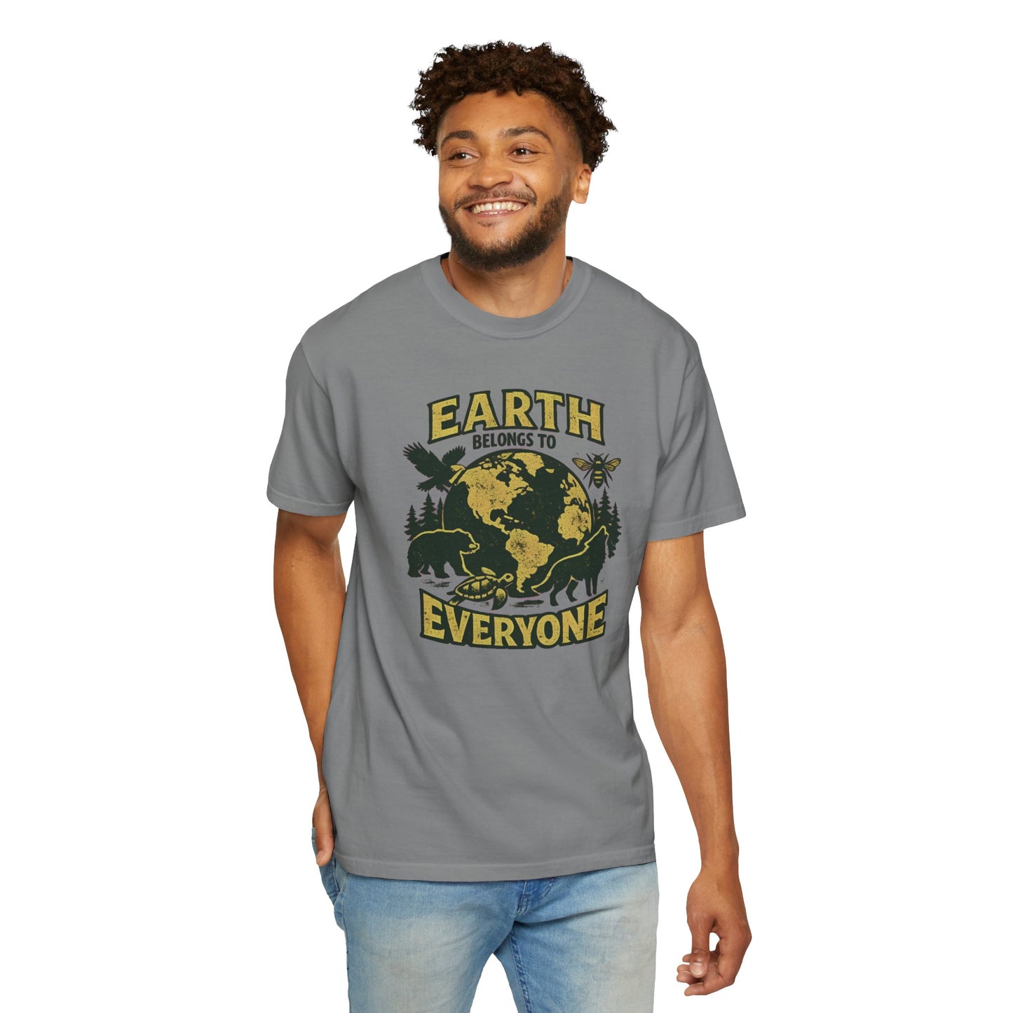 Earth Belongs to Everyone Earth Day Tee | Conservation Art Shirt | Wildlife Gift