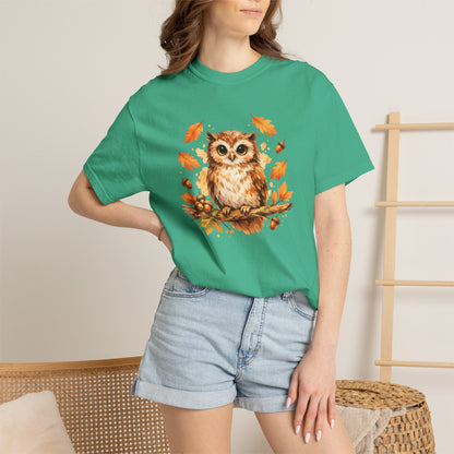 Watercolor Owl Graphic Tee | Autumn Wildlife Art Shirt | Owl Lover Gift