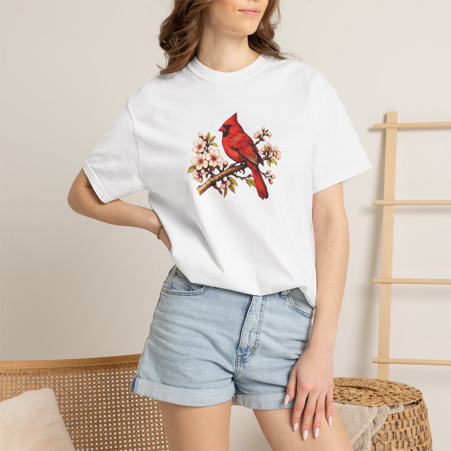 Cardinal Botanical Tee | Vintage Bird Art Shirt | Bird Watcher Gift