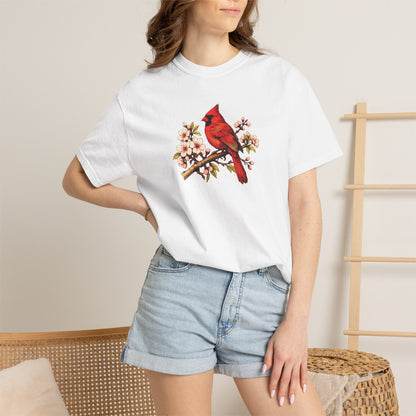 Cardinal Botanical Tee | Vintage Bird Art Shirt | Bird Watcher Gift