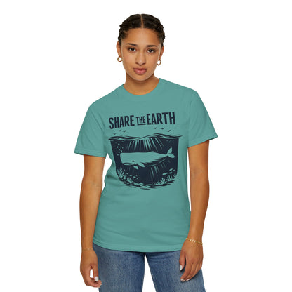 Whale Conservation Tee | Share the Earth Graphic Shirt | Ocean Wildlife Gift | Unisex