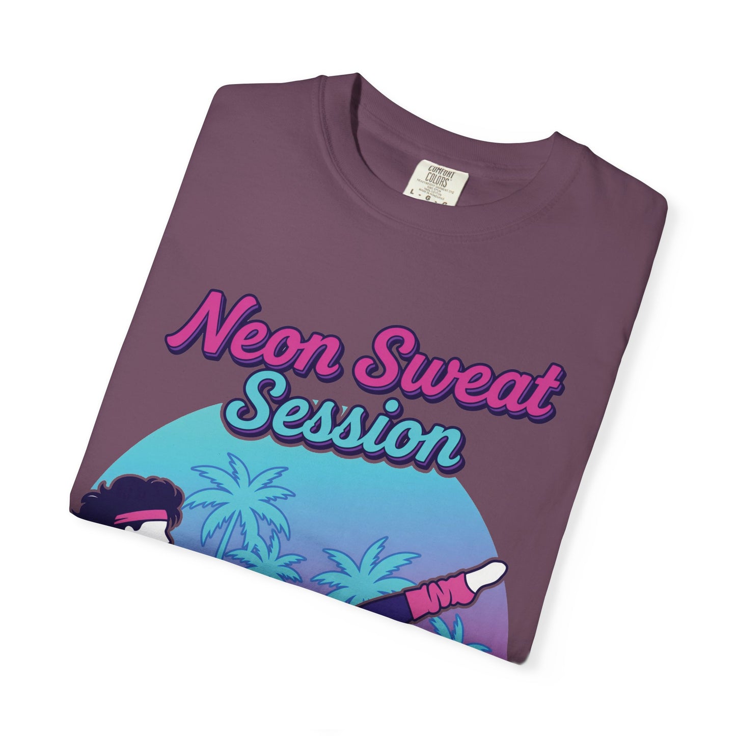 Neon Sweat Session Retro 80s Aerobics Graphic Tee | Vintage Workout Shirt