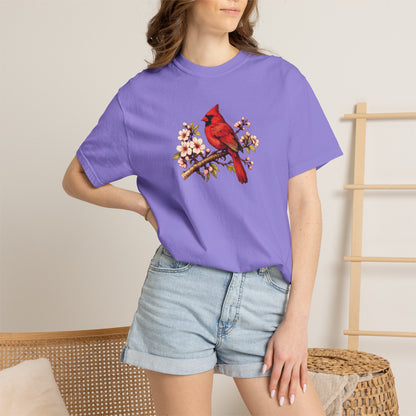 Cardinal Botanical Tee | Vintage Bird Art Shirt | Bird Watcher Gift
