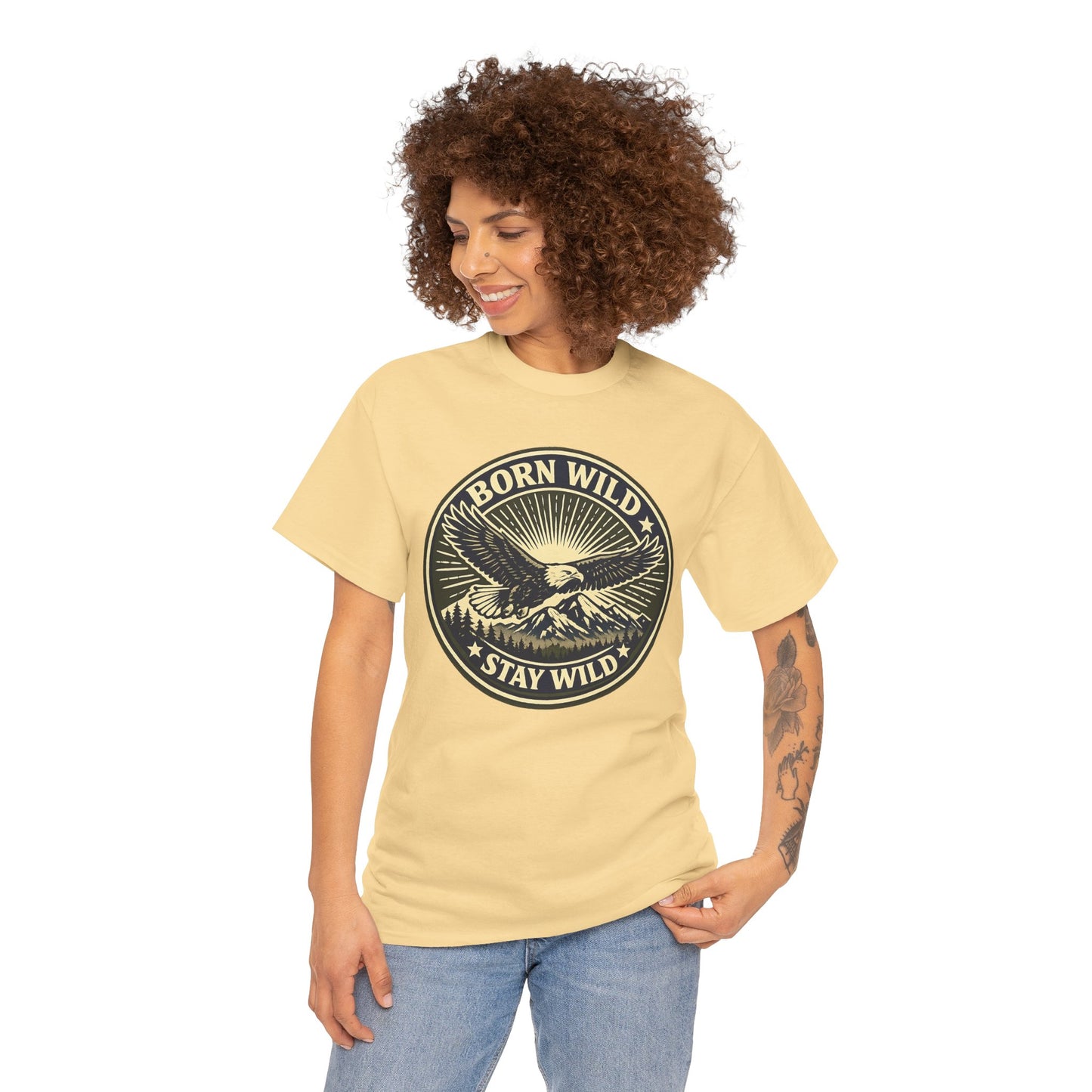 Eagle Ranger Patch Graphic Tee | Mid-Century Outdoor Shirt | Born Wild Stay Wild Unisex