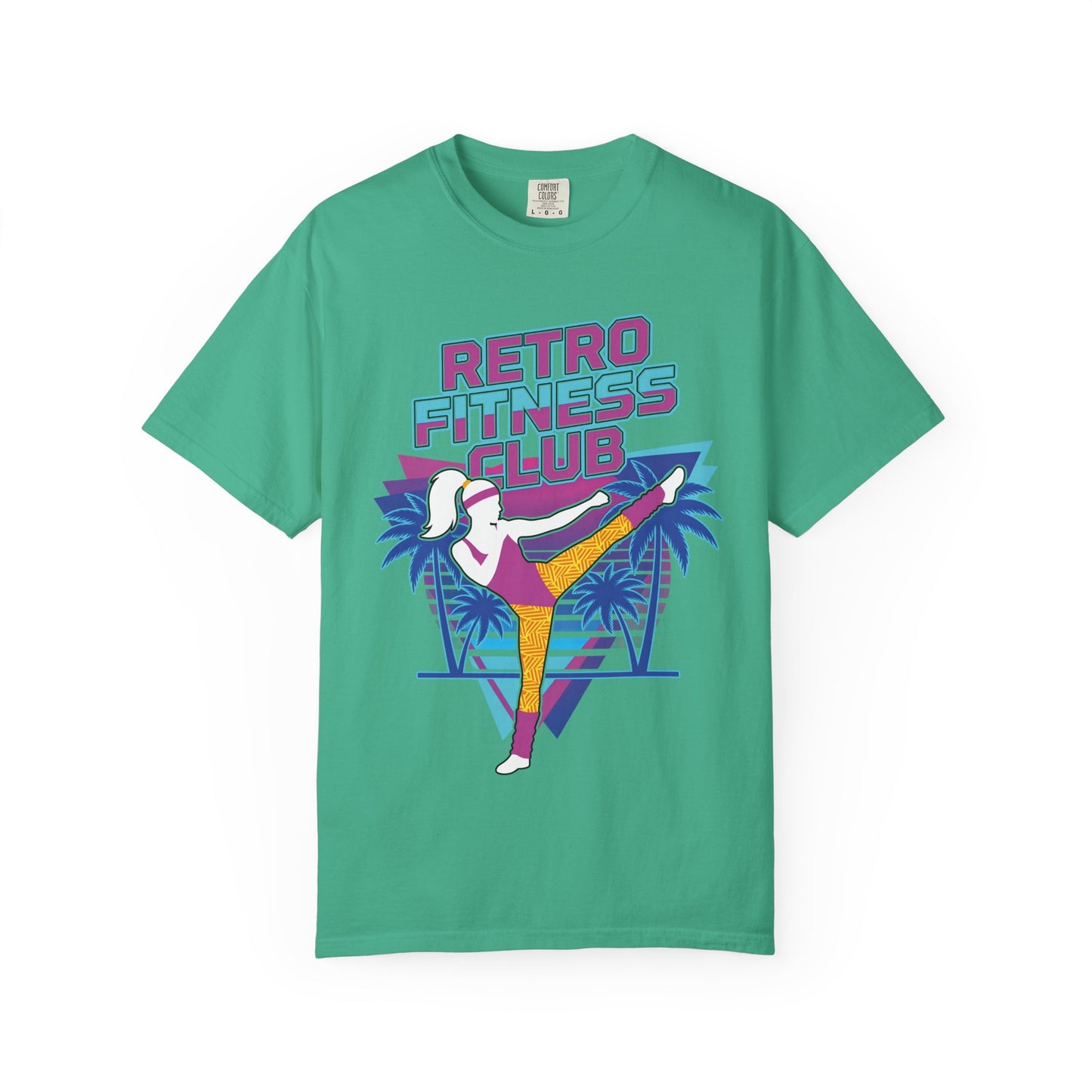Retro Fitness Club High Kick 80s Tee | Vintage Aerobics Shirt Women