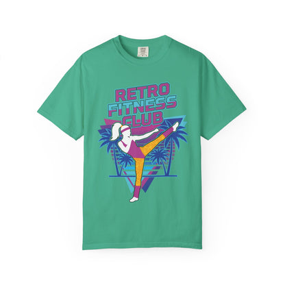 Retro Fitness Club High Kick 80s Tee | Vintage Aerobics Shirt Women