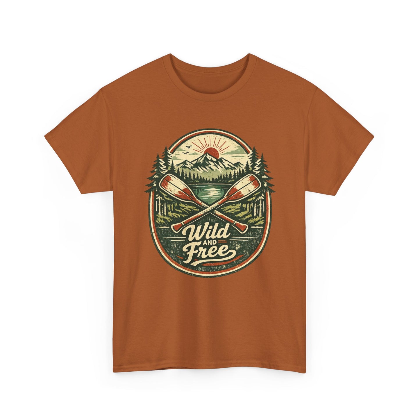 Wild and Free Badge Tee | Vintage Adventure Shirt | Outdoor Explorer Gift