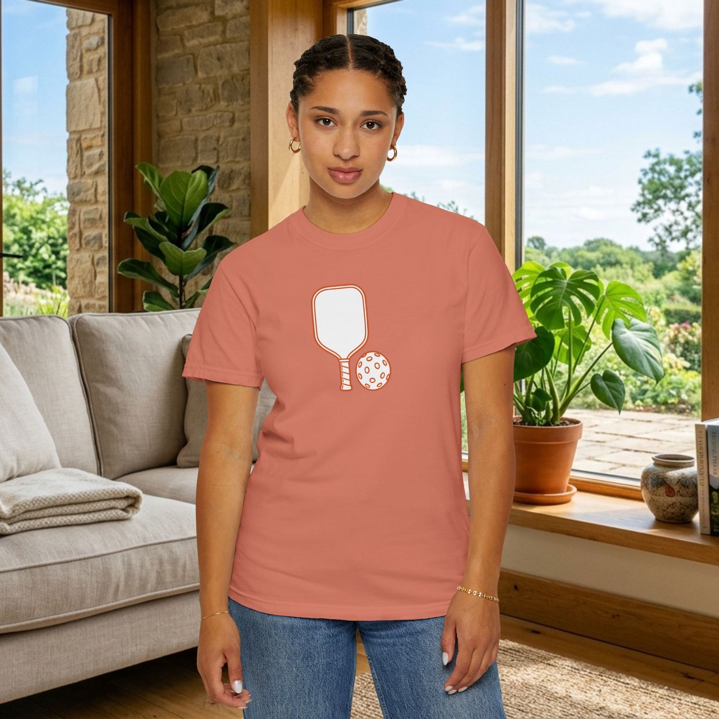 Pickleball Paddle And Ball Icon Tee Minimalist Pickler Unisex T-Shirt