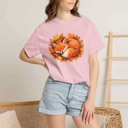 Sleeping Fox Watercolor Graphic Tee | Cozy Woodland Animal Shirt | Nature Lover Gift