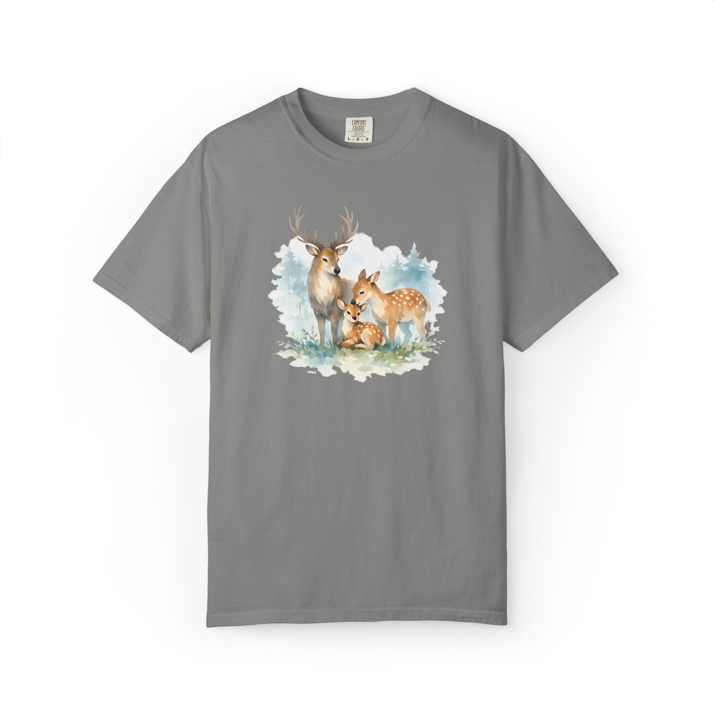 Watercolor Deer Family Tee | Forest Wildlife Art Shirt | Nature Lover Gift | Unisex