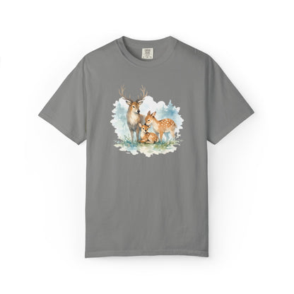 Watercolor Deer Family Tee | Forest Wildlife Art Shirt | Nature Lover Gift | Unisex