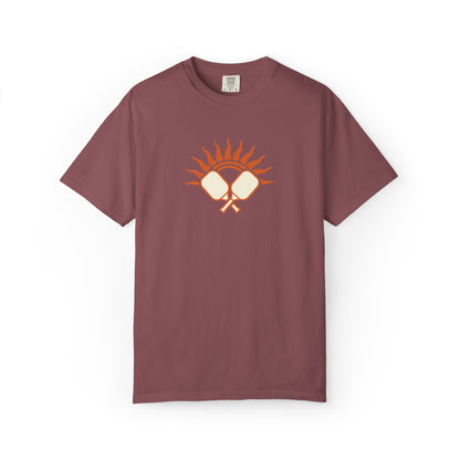Pickleball Sun Badge Tee Pickler Vintage Minimalist Unisex Shirt