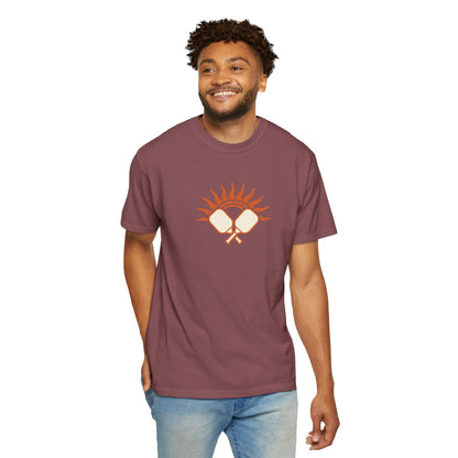 Pickleball Sun Badge Tee Pickler Vintage Minimalist Unisex Shirt