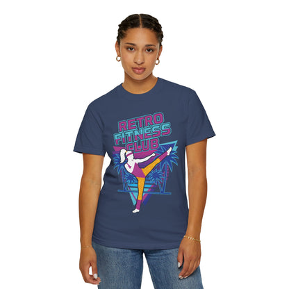 Retro Fitness Club High Kick 80s Tee | Vintage Aerobics Shirt Women