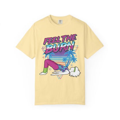 Feel the Burn Neon 80s Aerobics Graphic Tee | Retro Workout Shirt Women