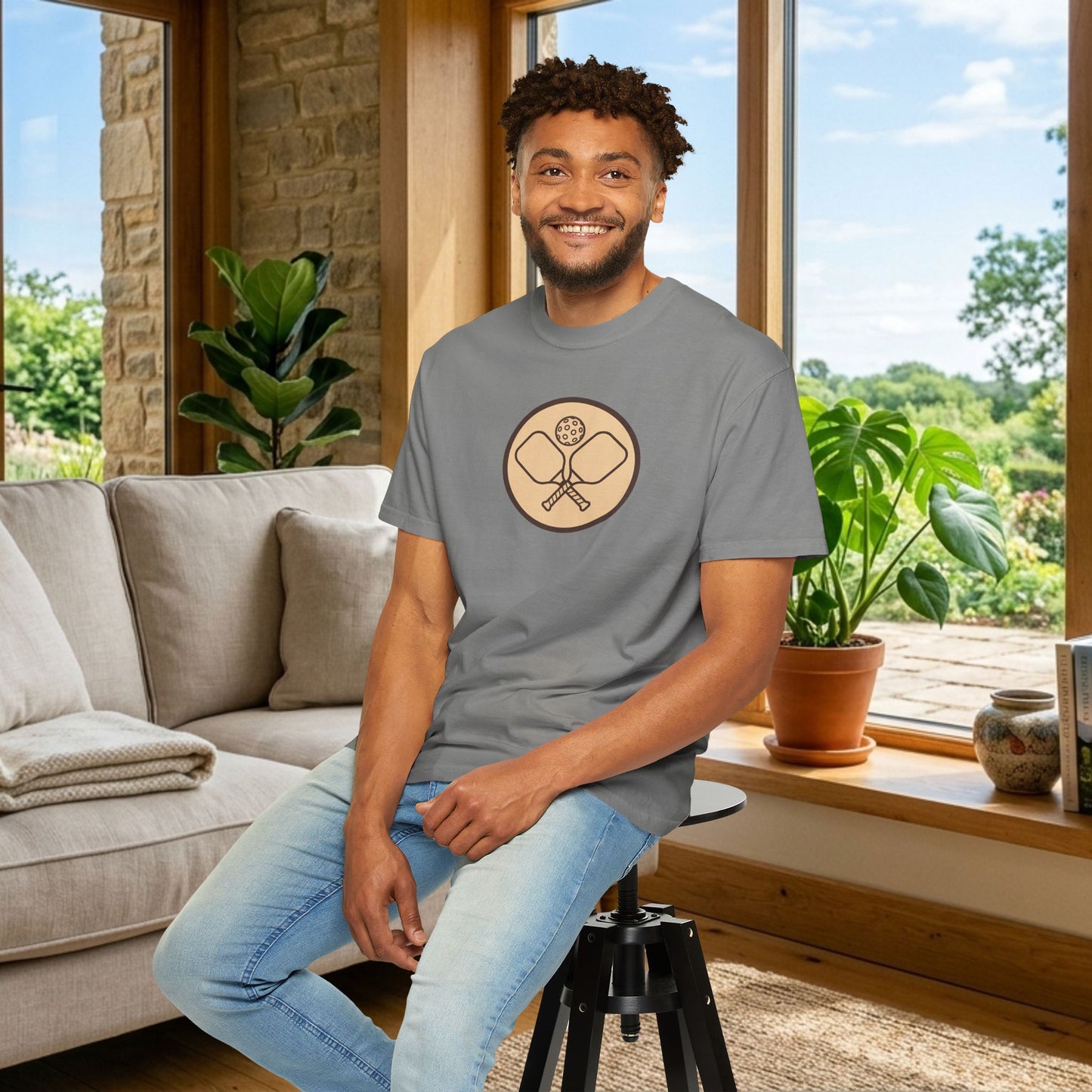 Vintage Pickleball Badge Tee Pickler Crest Minimalist Unisex Shirt