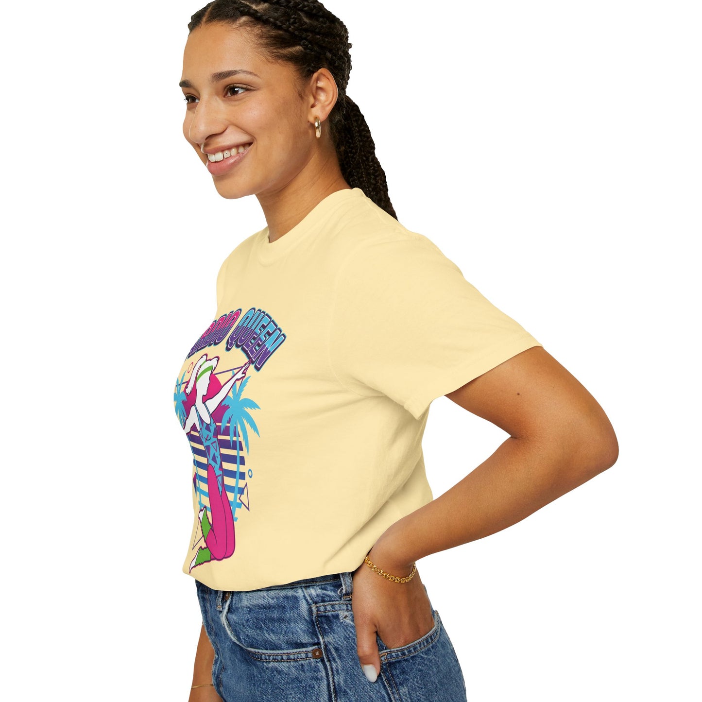 Cardio Queen Retro 80s Aerobics Graphic Tee | Vintage Workout Shirt Women