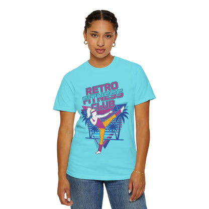 Retro Fitness Club High Kick 80s Tee | Vintage Aerobics Shirt Women